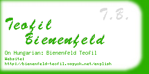 teofil bienenfeld business card